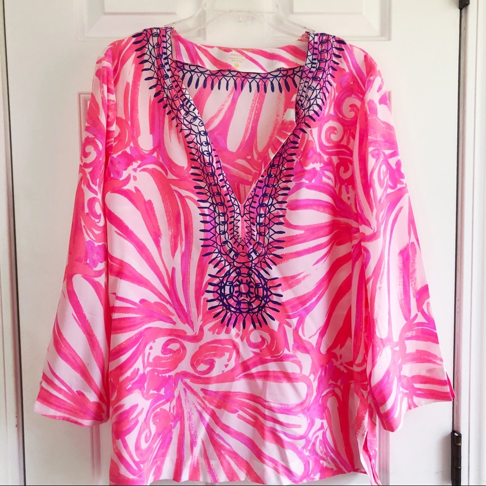 Lilly Pulitzer Bright Pink Tunic Top